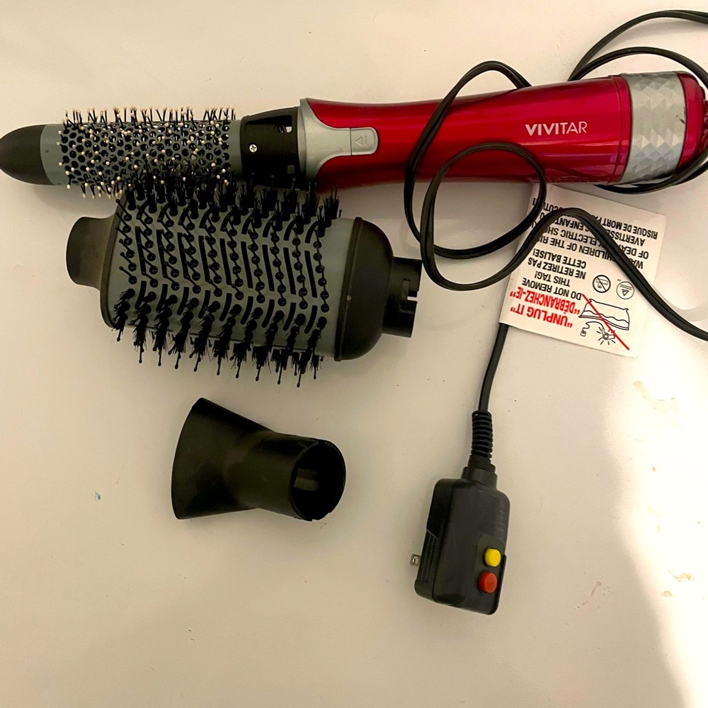 Hair brush hair dryer with 3 different attachments